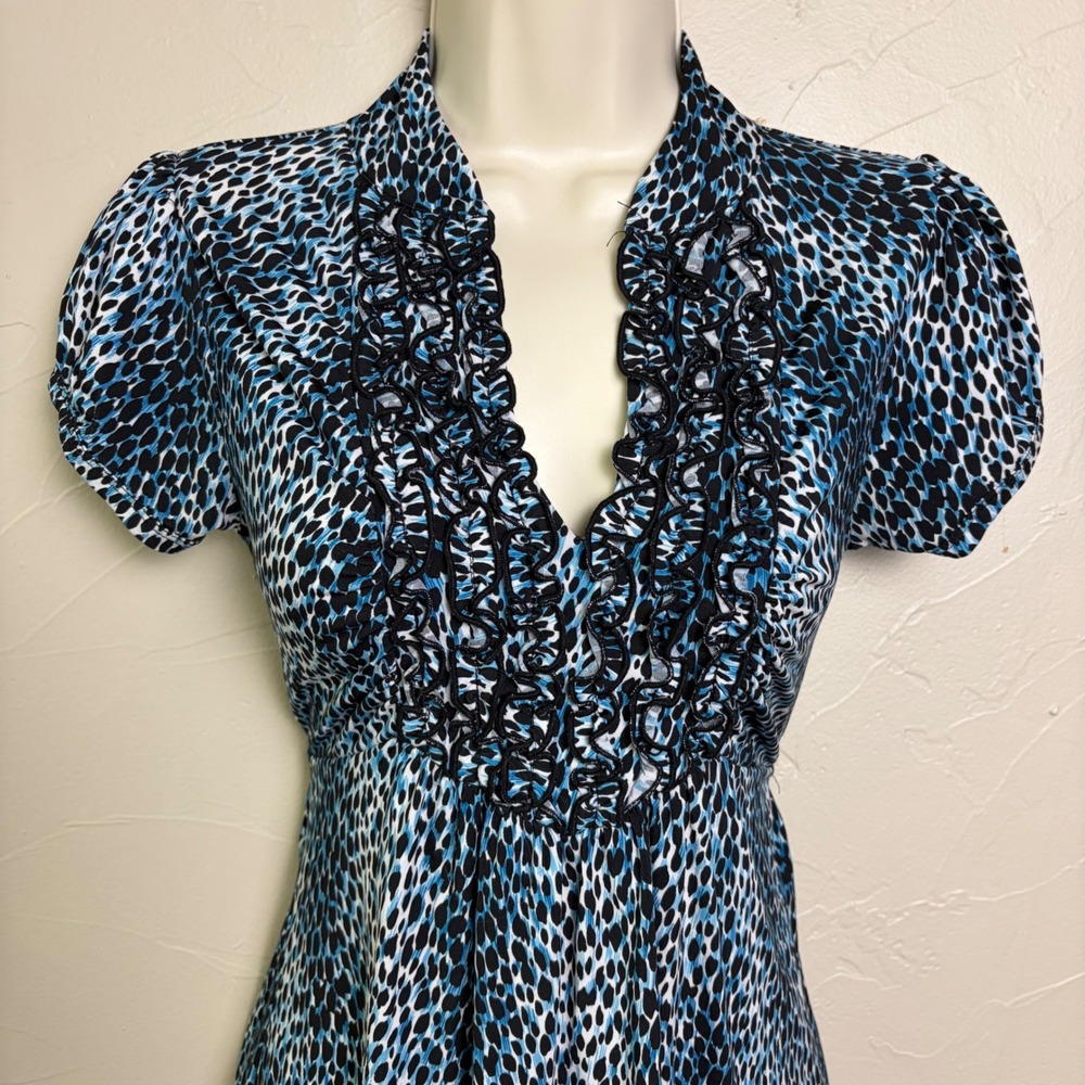 Baby DOLL Animal Print TOP With RUFFLE - Picture 3 of 9